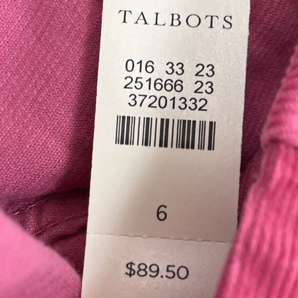 Talbots Womens Pink Corduroy Jeans Mid-Rise Straight-Leg 711 Fit Size 6 - New - Picture 8 of 10